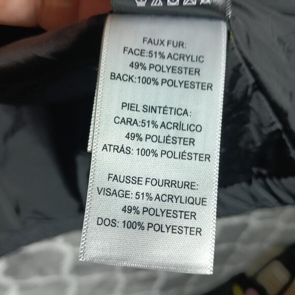 Members Only Jacket Mens XL Camo Black Hooded Faux Fur Lined Puffer Coat Warm - Picture 14 of 14